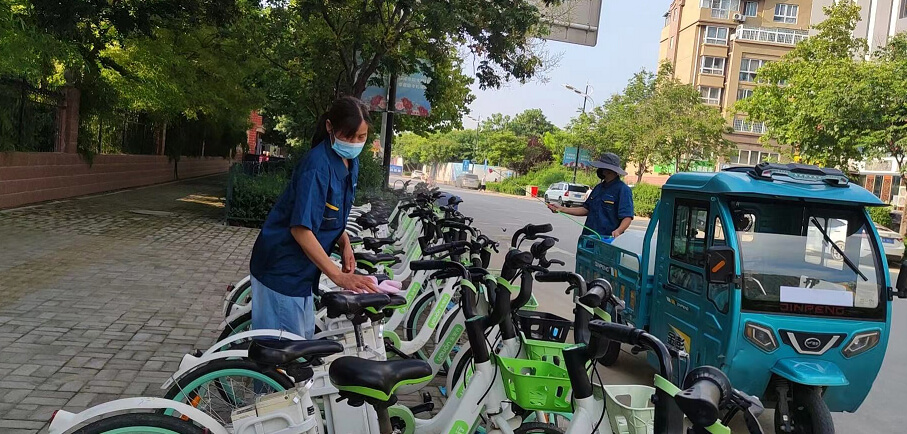 共享助力車每?jī)尚r(shí)消殺一次，守護(hù)市民出行安全